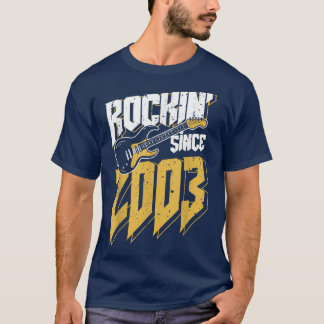 Rockin' Since 2003 Vintage Rock Music Fan 19th Bir T-Shirt