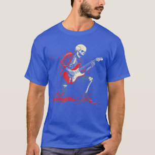 Rockin Skeleton Electric Guitar Halloween Punk Roc T-Shirt