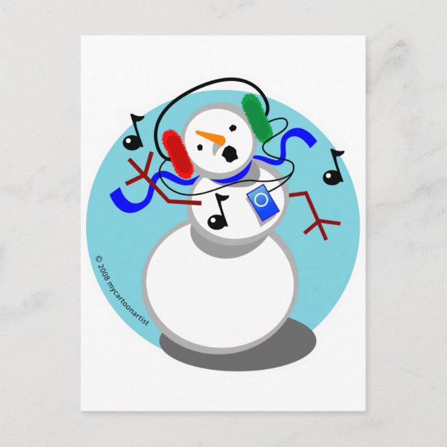 Rockin' Snowman Postcard (Front)