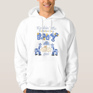 Rockin' the Baby Gut Hoodie in Blue