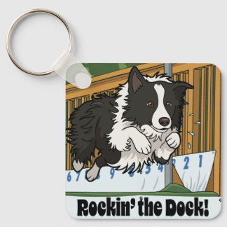 Rockin’ the Dock! Border Collie Dock Diving Keychain