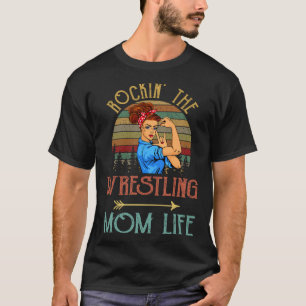 Rockin The Wrestling Mom Life Vintage Christmas Xm T-Shirt