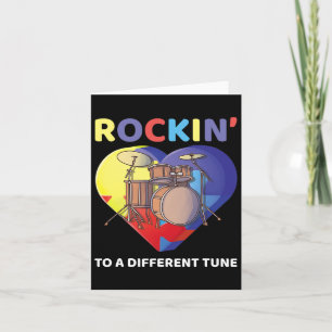Rockin' To A Different Tune Autism Awareness Drumm Card