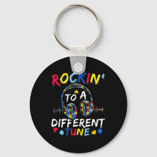 Rockin' To A Different Tune Autistic Autism Awaren Keychain