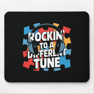 Rockin' To A Different Tune Autistic Awareness Men Mouse Pad