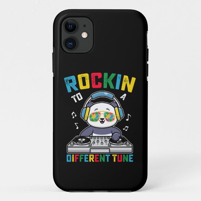 Rockin To A Different Tune Panda Autism Awareness Case-Mate iPhone Case (Back)