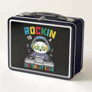 Rockin To A Different Tune Panda Autism Awareness Metal Lunch Box