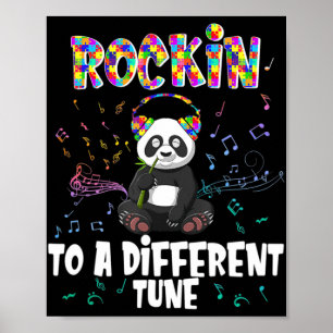 Rockin' To A Different Tune Panda Autism Awareness Poster