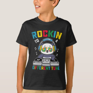 Rockin To A Different Tune Panda Autism Awareness T-Shirt