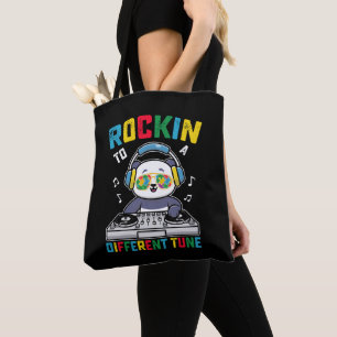 Rockin To A Different Tune Panda Autism Awareness Tote Bag