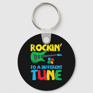 Rockin To Different Tune Guitar Autism Awareness M Keychain