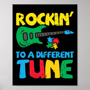 Rockin To Different Tune Guitar Autism Awareness M Poster