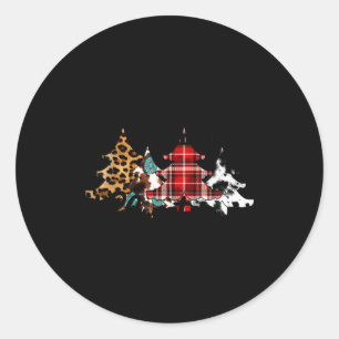Rocking Around The Christmas Tree Buffalo Plaid Ch Classic Round Sticker