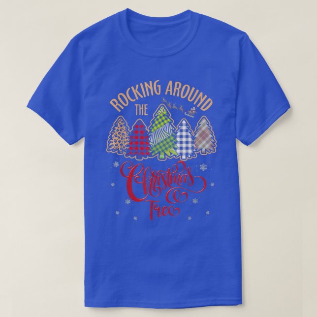Rocking Around The Christmas Tree Buffalo Plaid Ch T-Shirt (Design Front)