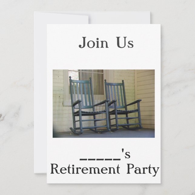 ROCKING CHAIR HUMOROUS RETIREMENT INVITE (Front)