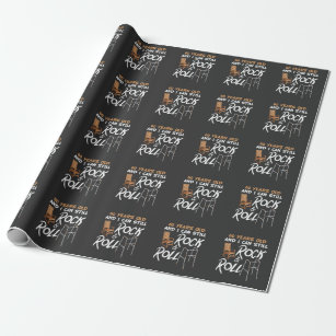 Rocking Chair Walking Aid Rock Music 60th Birthday Wrapping Paper