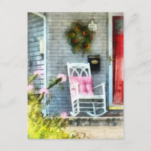Rocking Chair With Pink Pillow Postcard
