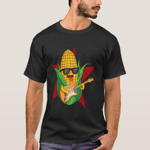 Rocking Corn Playing Guitar Star Fun T-Shirt