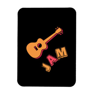 Rocking Guitar, Music Jam Style, Orange & Red Art Magnet