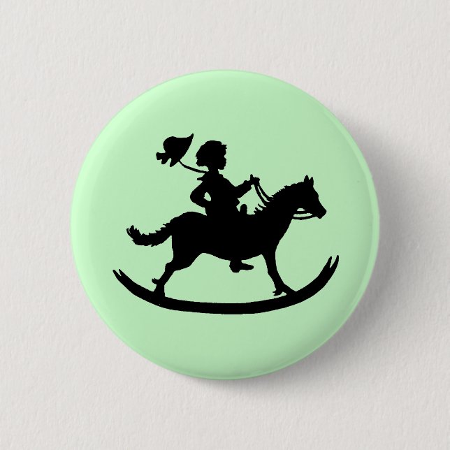 Rocking horse 2 inch round button (Front)
