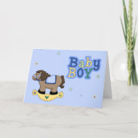 Rocking Horse Baby Boy Greeting Card