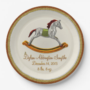 Rocking Horse Baby (Personalized) Paper Plate