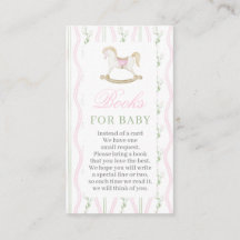 Rocking Horse Baby Shower Books for Baby Card