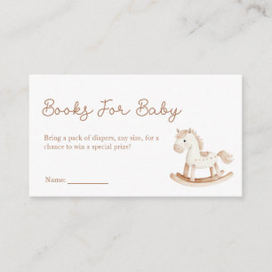 Rocking Horse  Baby Shower Books For Baby Enclosure Card