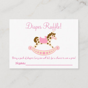 Rocking Horse Baby Shower Diaper Raffle Tickets Enclosure Card