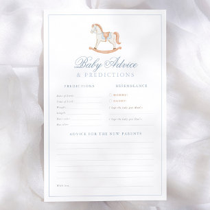 Rocking Horse Baby Shower Predictions Advice Game
