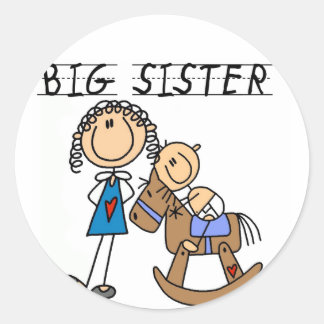 Rocking Horse Big Sister T-shirts and Gifts Classic Round Sticker