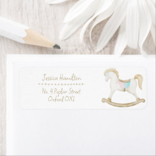 Rocking Horse Blue Pink Gender Neutral Baby Shower