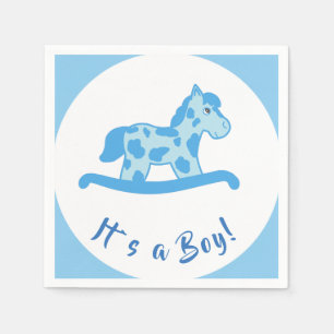 Rocking Horse Boy Baby Shower It`s a Boy Napkin