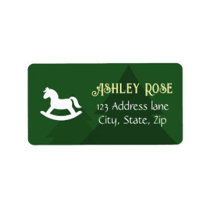 Rocking Horse Christmas Return Address Label