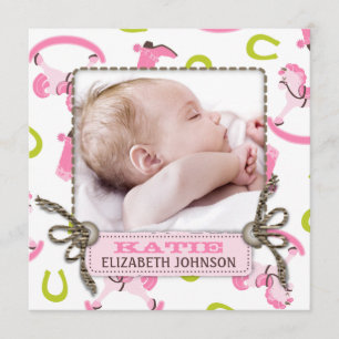 Rocking Horse Girl Announcement Square