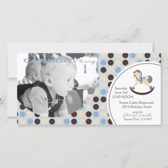 Rocking Horse Invitation Photo Card (Front)