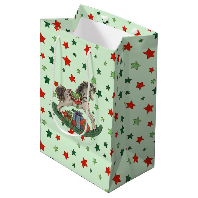 Rocking Horse Medium Gift Bag (Front Angled)