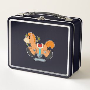 Rocking horse metal lunch box