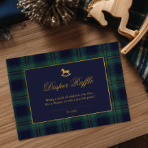 Rocking Horse Plaid Baby Shower Diaper Raffle