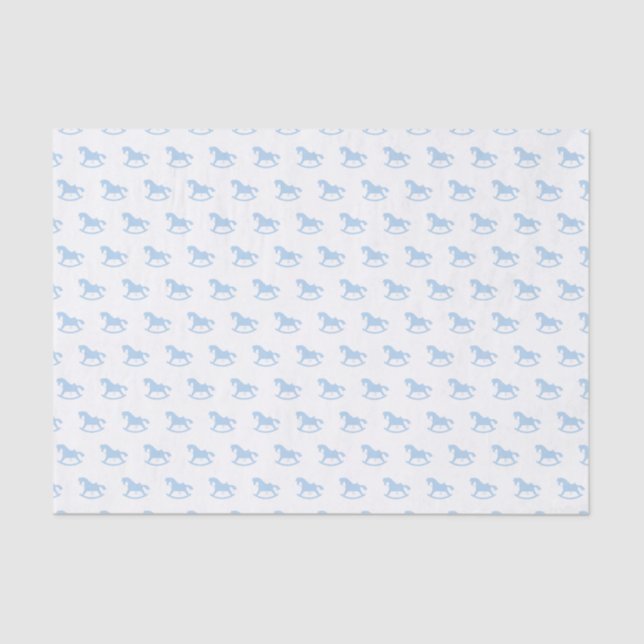 Rocking Horse Silhouette Tissue Paper Blue (Front)