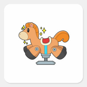 Rocking horse square sticker