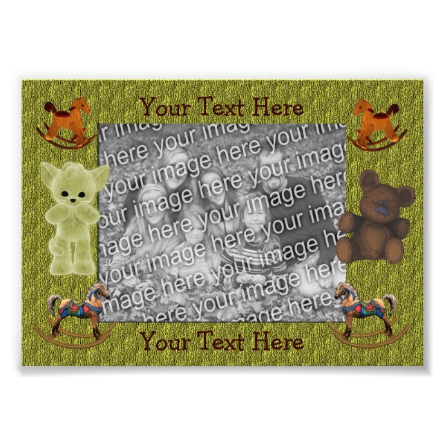 Rocking Horses Teddy Bear Photo Frame Print (Front)