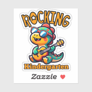 Rocking Kindergarten Dinosaur with guitar 