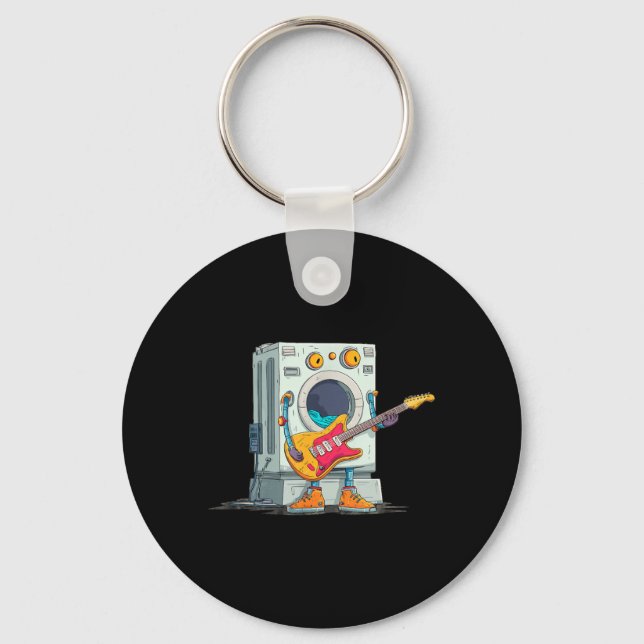 Rocking Laundry Machine Look with Guitar Costume Keychain (Front)