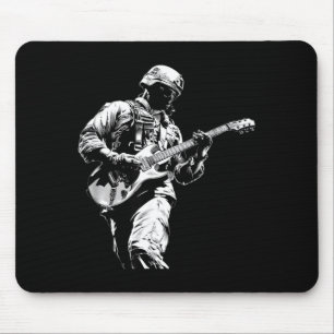 Rocking Military Man with Guitar Costume Mouse Pad