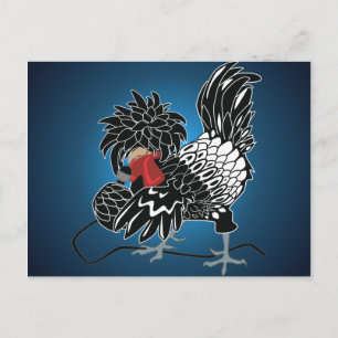 Rocking Polish Crested Chicken Postcard