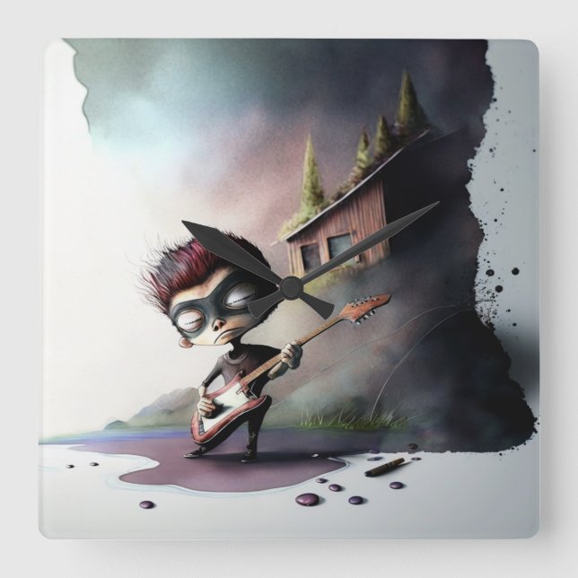 Rocking Randy Square Wall Clock (Front)