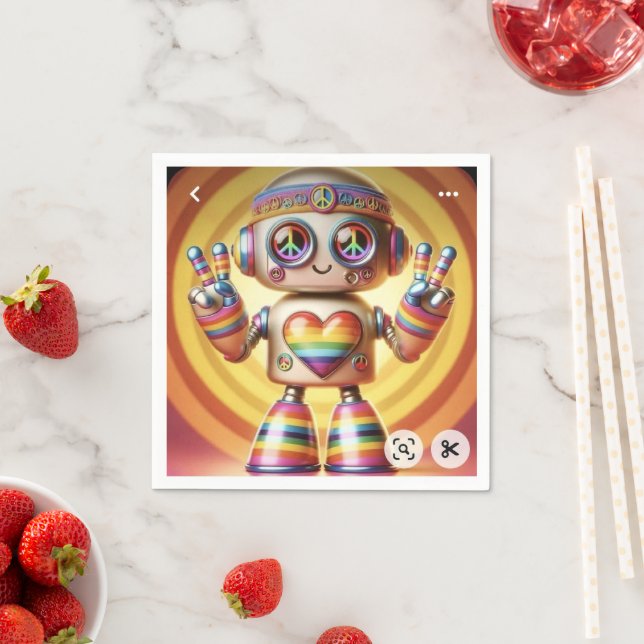 Rocking Retro Robot  Napkin (Insitu)