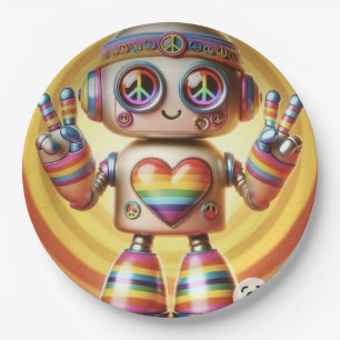 Rocking Retro Robot Paper Plate