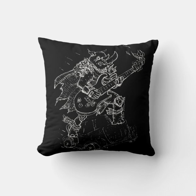 Rocking Rhino Throw Pillow (Front)